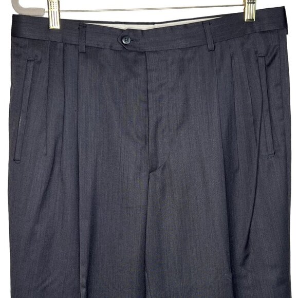 The Rodin Collection Mens Dark Gray Dress Slacks Wool Pleated Front Size 36 x 30 - Picture 3 of 16